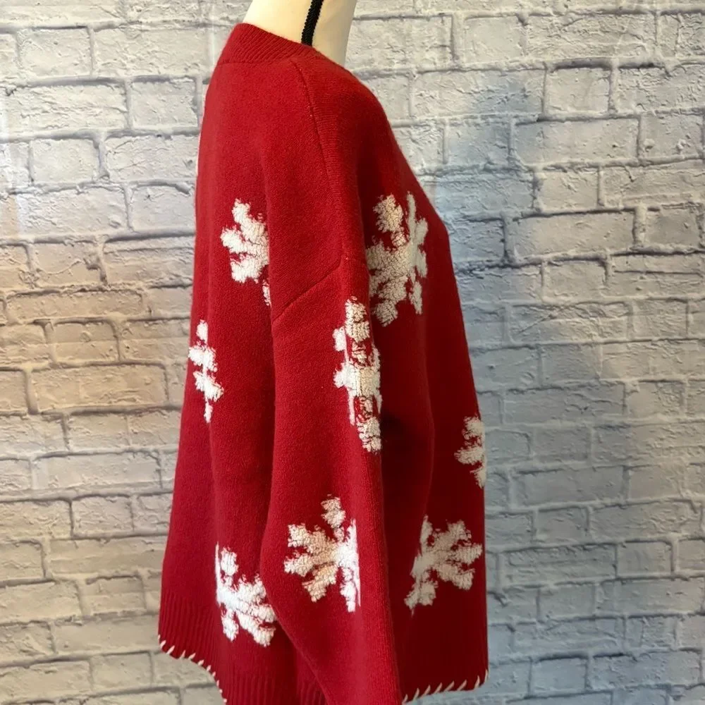 Impressions Red Sweater with White Snowflakes - Picture 3 of 6